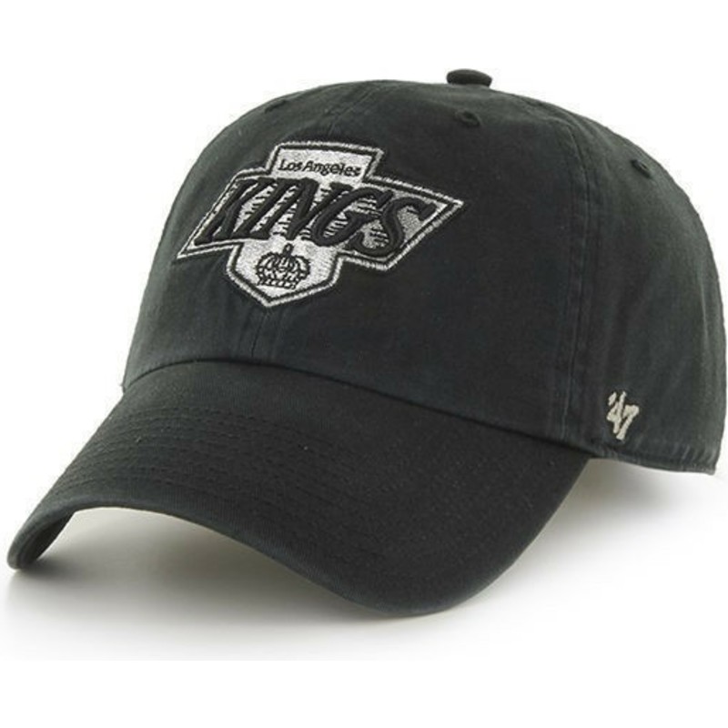 47-brand-curved-brim-old-logo-los-angeles-kings-nhl-clean-up-black-cap