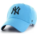 47-brand-curved-brim-new-york-yankees-mlb-clean-up-neon-blue-cap