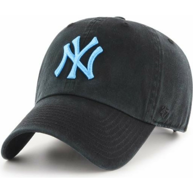 47-brand-curved-brim-blue-logo-new-york-yankees-mlb-clean-up-black-cap