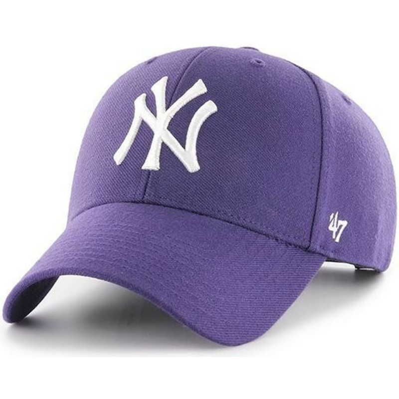 47-brand-curved-brim-new-york-yankees-mlb-mvp-purple-snapback-cap
