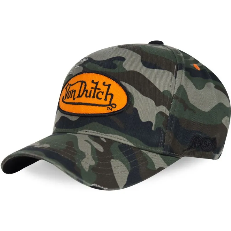 Von Dutch Curved Brim CAMOU02 Camouflage Adjustable Cap: Caphunters.si
