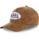 von-dutch-curved-brim-suede5-brown-adjustable-cap