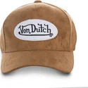 von-dutch-curved-brim-suede5-brown-adjustable-cap