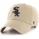 47-brand-curved-brim-black-logo-chicago-white-sox-mlb-clean-up-beige-cap