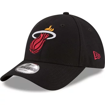 New Era Curved Brim 9FORTY The League Miami Heat NBA Black Adjustable Cap