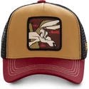 capslab-wile-e-coyote-coy2-looney-tunes-brown-red-and-black-trucker-hat