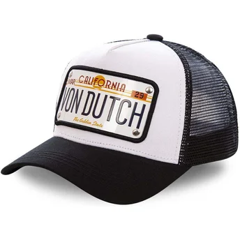Von Dutch California Plate CAL1 White and Black Trucker Hat