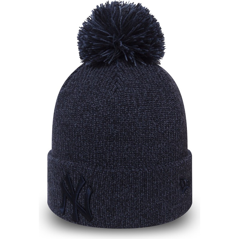 new-era-cuff-knit-marl-bobble-new-york-yankees-mlb-blue-beanie-with-pompom