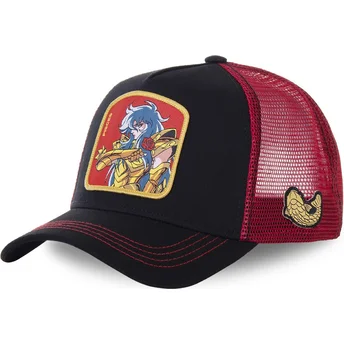 capslab-pisces-pis-saint-seiya-knights-of-the-zodiac-black-and-red-trucker-hat