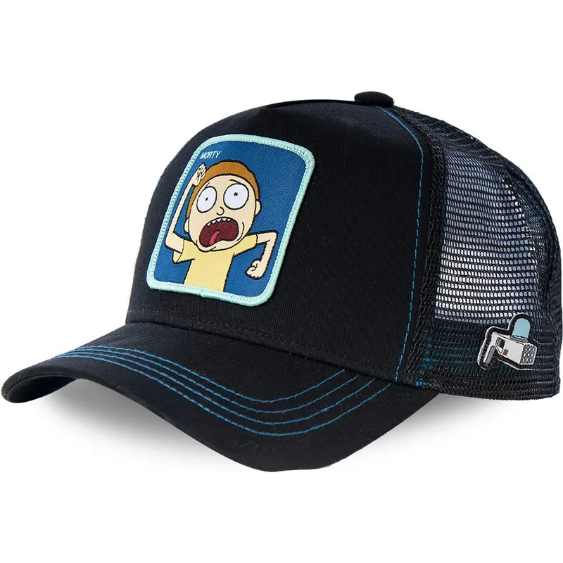 Capslab Rick & Morty Black Trucker Cap – Snapback Regolabile – 50% Cotone, 50% Poliestere