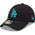 new-era-curved-brim-blue-logo-9forty-league-essential-los-angeles-dodgers-mlb-navy-blue-adjustable-cap