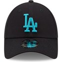 new-era-curved-brim-blue-logo-9forty-league-essential-los-angeles-dodgers-mlb-navy-blue-adjustable-cap