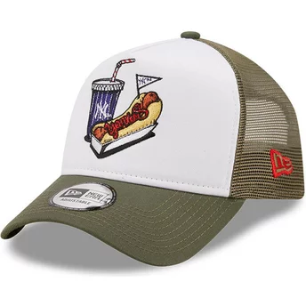 New Era A Frame Stadium Food Hot Dog New York Yankees MLB White and Green Trucker Hat