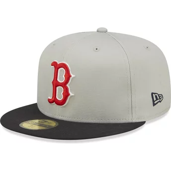 New Era Flat Brim 59FIFTY World Series Boston Red Sox MLB Grey and Black Fitted Cap