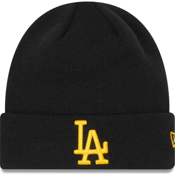 New Era Yellow Logo League Essential Cuff Los Angeles Dodgers MLB Black Beanie