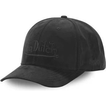 Von Dutch Curved Brim SUEDINE4 Black Snapback Cap