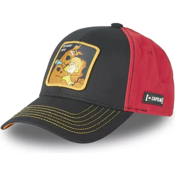 Capslab Curved Brim Scooby-Doo and Shaggy Rogers SD10 Black and Red Snapback Cap