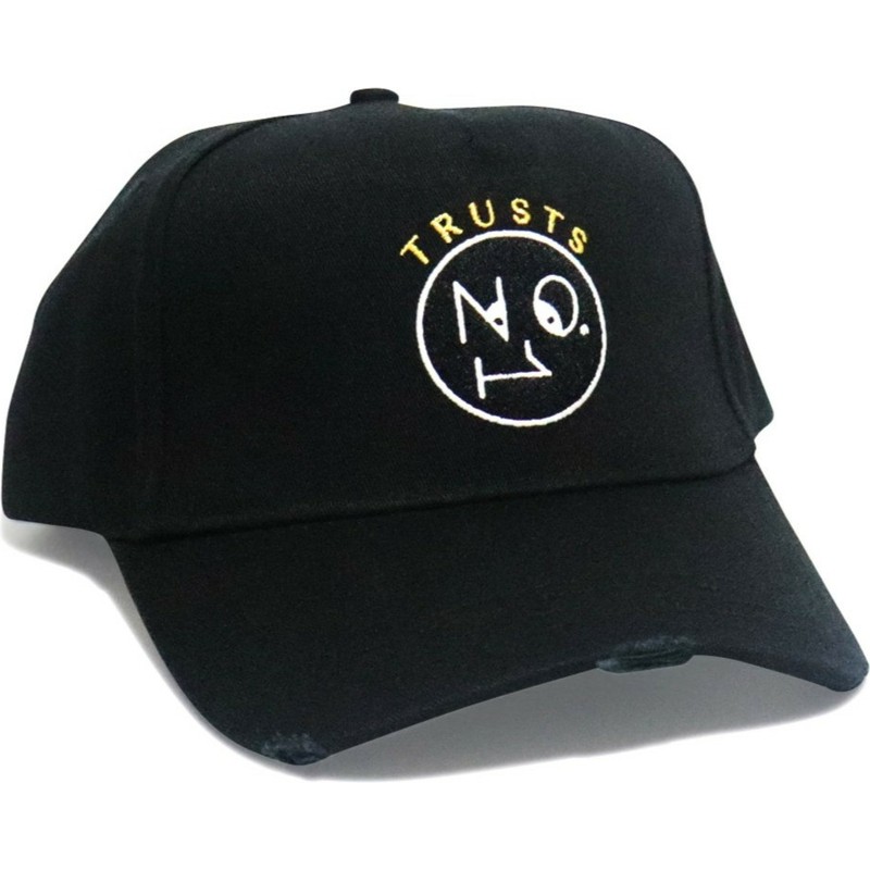 the-no1-face-curved-brim-trusts-no1-distressed-black-gold-logo-black-adjustable-cap