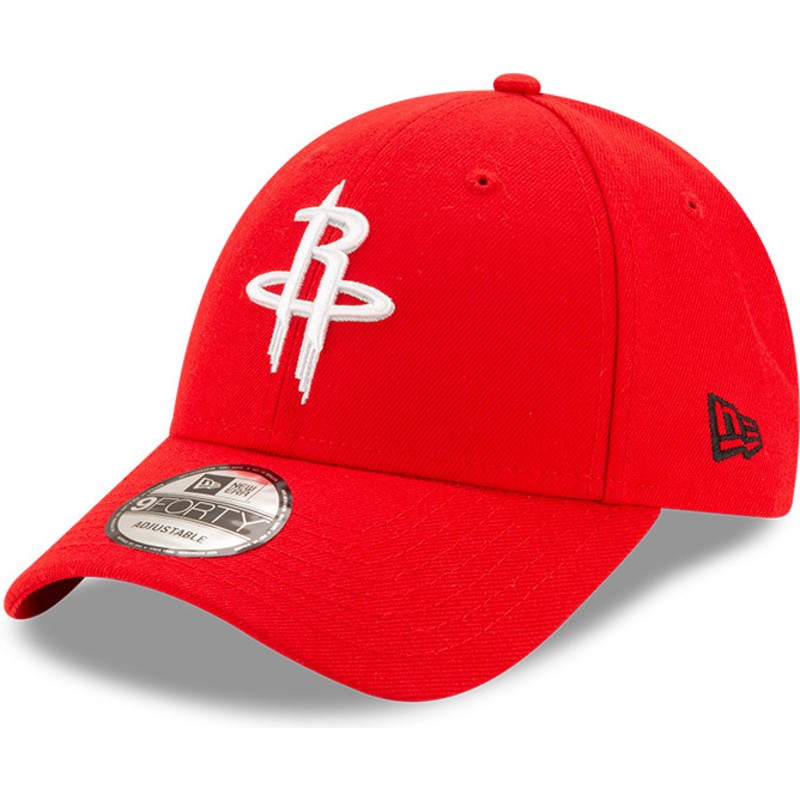 new-era-curved-brim-9forty-the-league-houston-rockets-nba-red-adjustable-cap