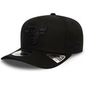 new-era-curved-brim-black-logo-9fifty-tonal-stretch-snap-chicago-bulls-nba-black-snapback-cap
