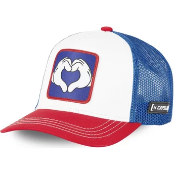 Capslab Mickey Mouse Hands HAN2 Disney White, Blue and Red Trucker Hat