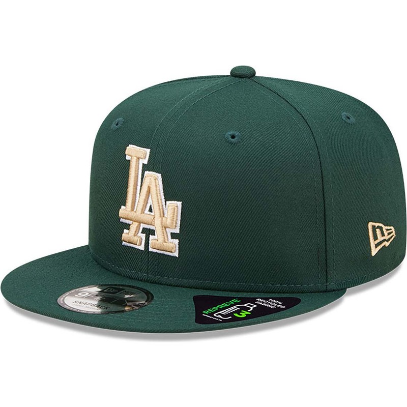 new-era-flat-brim-9fifty-repreve-los-angeles-dodgers-mlb-green-snapback-cap