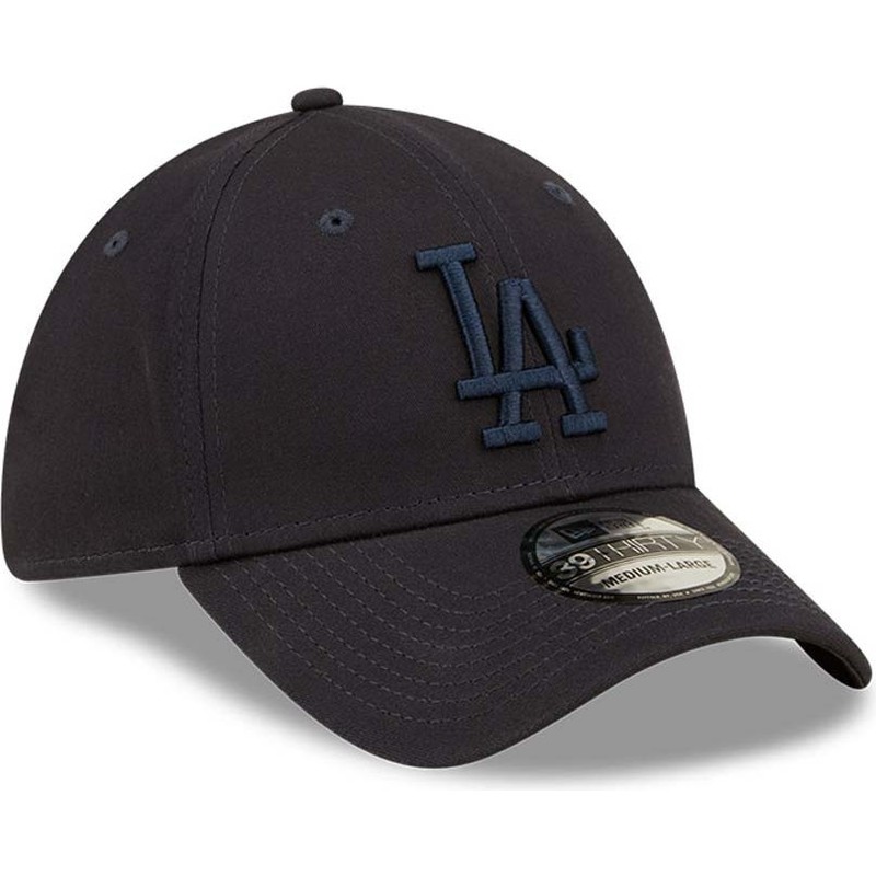 new-era-curved-brim-navy-blue-logo-39thirty-league-essential-los-angeles-dodgers-mlb-navy-blue-fitted-cap