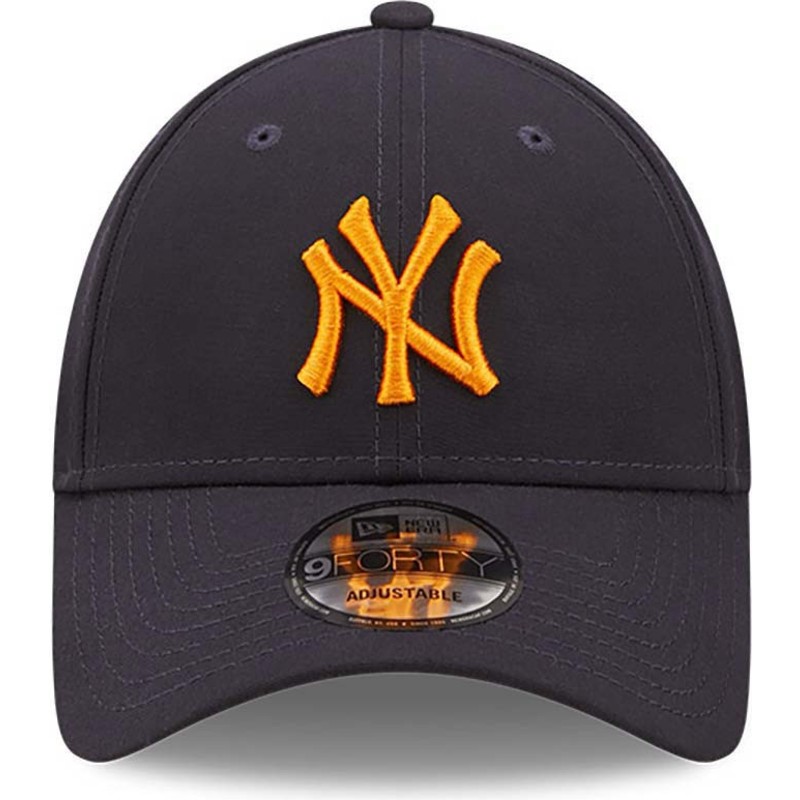 new-era-curved-brim-orange-logo-9forty-repreve-new-york-yankees-mlb-navy-blue-adjustable-cap