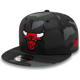 New Era Flat Brim 9FIFTY Team Chicago Bulls NBA Camouflage and Black Snapback Cap