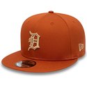 new-era-flat-brim-9fifty-side-patch-detroit-tigers-mlb-brown-snapback-cap