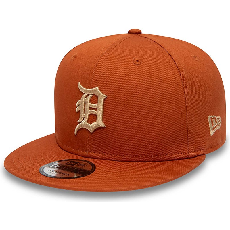 new-era-flat-brim-9fifty-side-patch-detroit-tigers-mlb-brown-snapback-cap