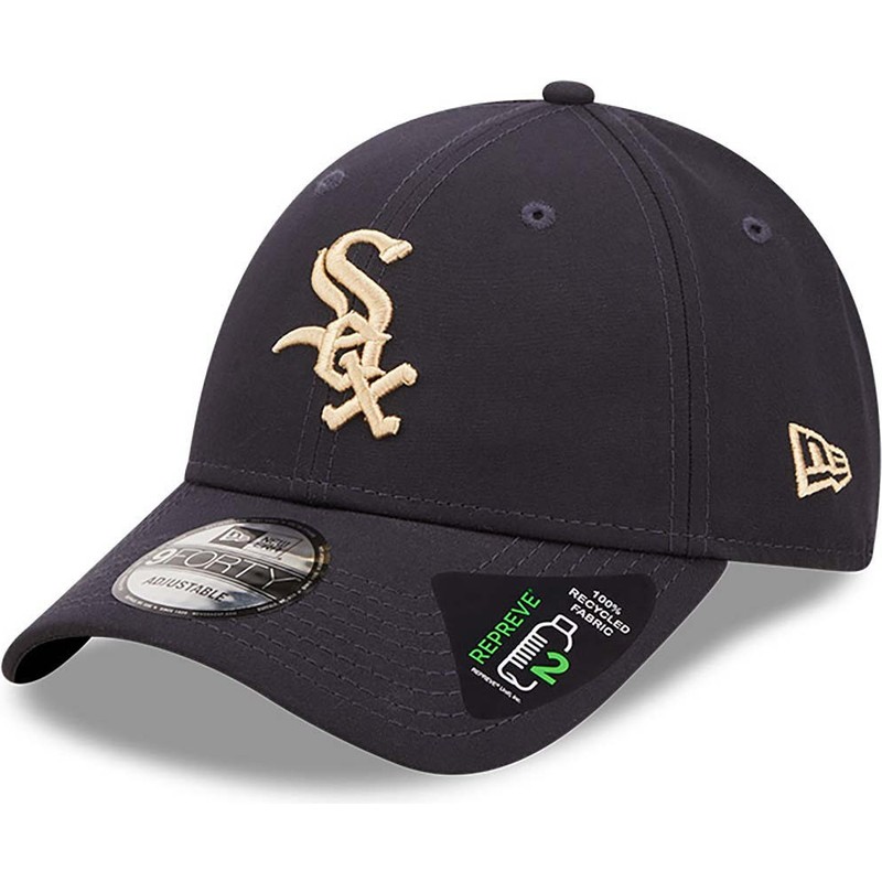 new-era-curved-brim-9forty-repreve-chicago-white-sox-mlb-navy-blue-adjustable-cap