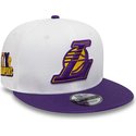 new-era-flat-brim-9fifty-crown-patches-champions-los-angeles-lakers-nba-white-and-purple-snapback-cap