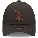 new-era-curved-brim-9forty-team-outline-los-angeles-dodgers-mlb-black-adjustable-cap