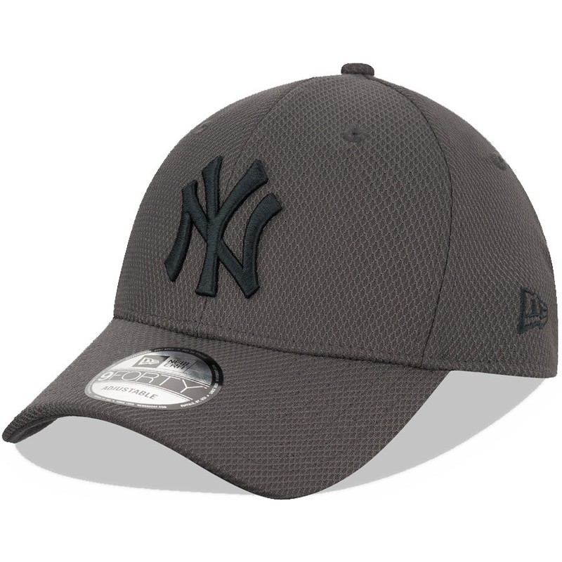 new-era-curved-brim-grey-logo-9forty-diamond-era-new-york-yankees-mlb-grey-adjustable-cap