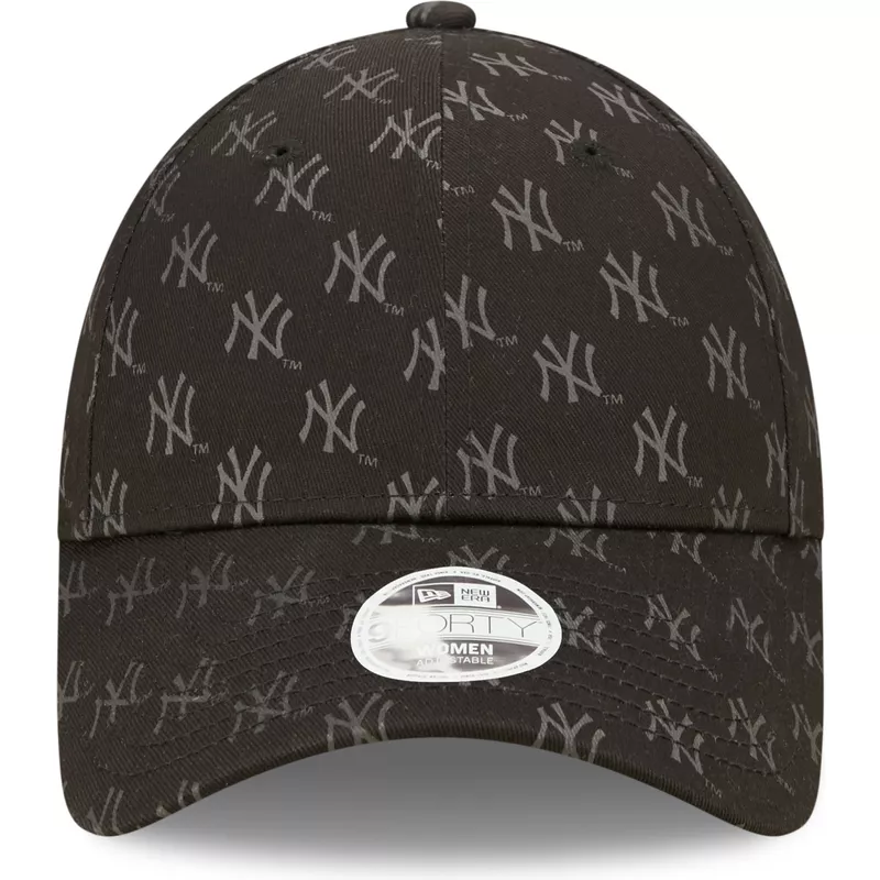new-era-curved-brim-women-9forty-monogram-new-york-yankees-mlb-black-adjustable-cap