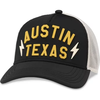 American Needle Austin Texas Riptide Valin Black and White Snapback Trucker Hat