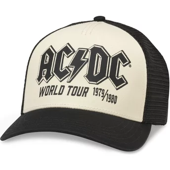 American Needle AC/DC World Tour Sinclair Beige and Black Snapback Trucker Hat