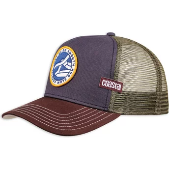 Coastal Just Glide Smooth And Slow HFT Navy Blue, Green and Brown Trucker Hat