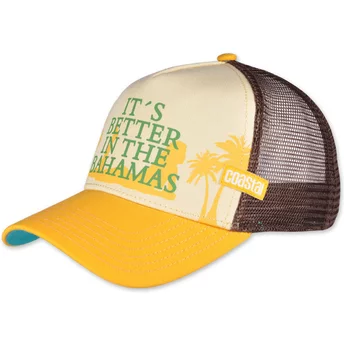 Coastal It’s Better In The Bahamas HFT Yellow and Brown Trucker Hat