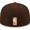 new-era-flat-brim-59fifty-the-elements-fire-pin-miami-heat-nba-brown-and-red-fitted-cap