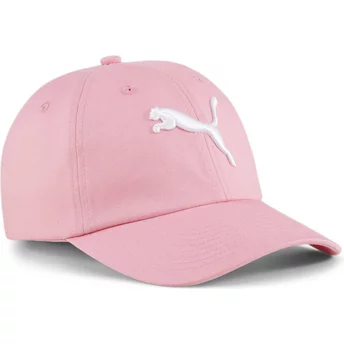 Puma Curved Brim Youth Essentials Cat Logo Pink Adjustable Cap