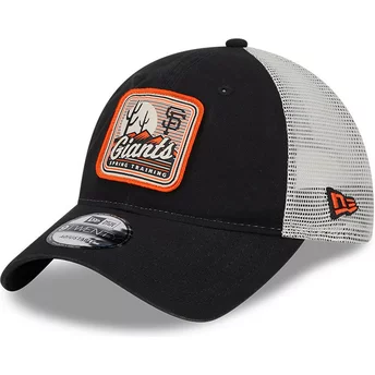 New Era 9TWENTY Stripe San Francisco Giants MLB Black and White Trucker Hat