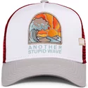 coastal-stupid-wave-hft-white-red-and-grey-trucker-hat