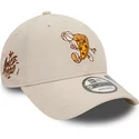 new-era-curved-brim-9forty-repreve-basketball-pizza-beige-adjustable-cap