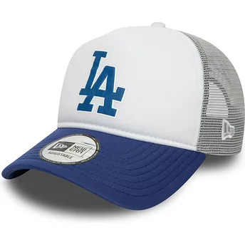 New Era A Frame Logo Los Angeles Dodgers MLB Grey and Blue Trucker Hat