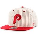 47-brand-flat-brim-philadelphia-phillies-mlb-grey-with-red-stripes-snapback-cap