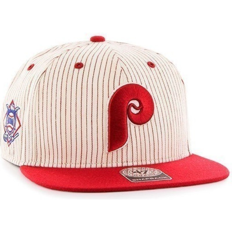 47-brand-flat-brim-philadelphia-phillies-mlb-grey-with-red-stripes-snapback-cap