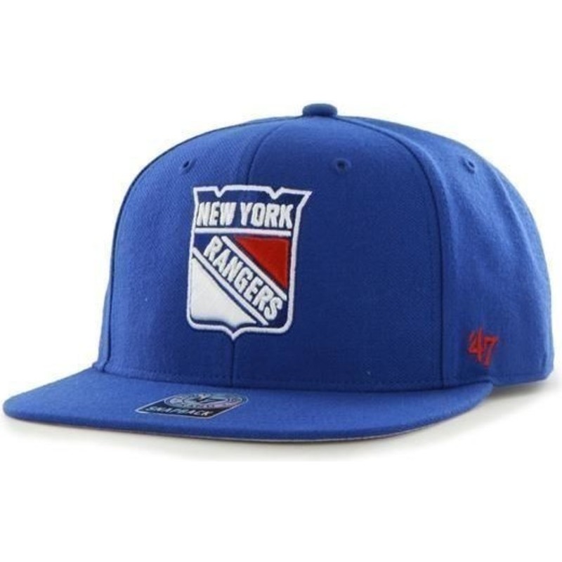 47-brand-flat-brim-new-york-rangers-nhl-sure-shot-blue-snapback-cap