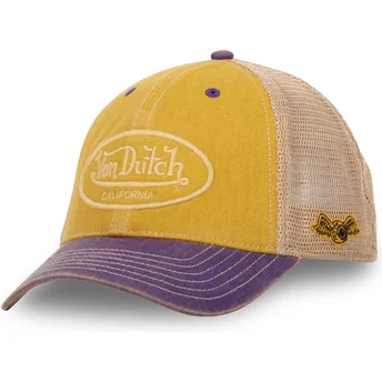 Von Dutch MAC4 Yellow and Purple Trucker Hat